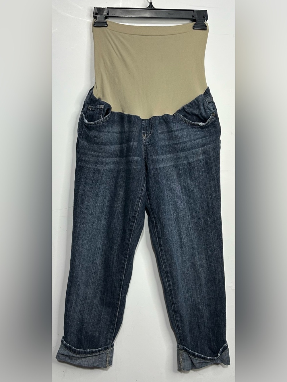 Indigo Blue Cropped Cuffed Jeans Maternity Medium